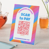 Signe De Table Arc-en-ciel Vagues SCAN POUR PAYER CODE QR Fierté (In SItu)