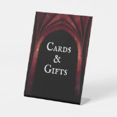Signe De Table Arc gothique Mariage élégant Noir Noir Noir Rouge (Recto)