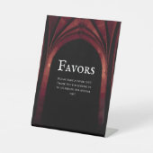 Signe De Table Arc gothique Mariage élégant Noir Noir Noir Rouge (Recto)