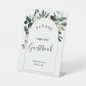 Signe De Table Arc moderne aquarelle vert livre d'or (Recto)