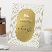 Signe De Table Arc moderne blanc & or Cartes et cadeaux de mariag (In SItu)