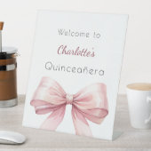 Signe De Table Arc rose élégant Quinceanera bienvenue (In SItu)
