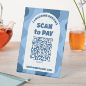 Signe De Table Arch Retro Waves SCAN POUR PAYER CODE QR (In SItu)