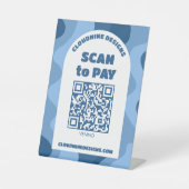 Signe De Table Arch Retro Waves SCAN POUR PAYER CODE QR (Recto)