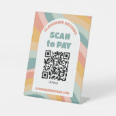 Signe De Table Arch Retro Waves SCAN POUR PAYER CODE QR (Recto)