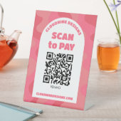 Signe De Table Arch Retro Waves SCANNEZ POUR PAYER CODE QR (In SItu)