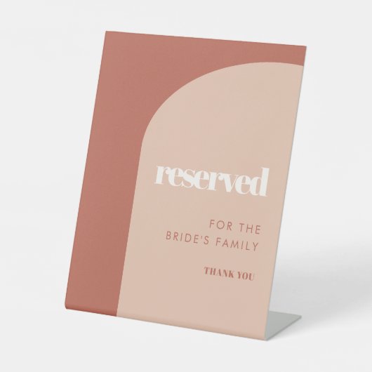 Signe De Table Arche chic pêche en terre cuite Réservé à la famil (Recto)