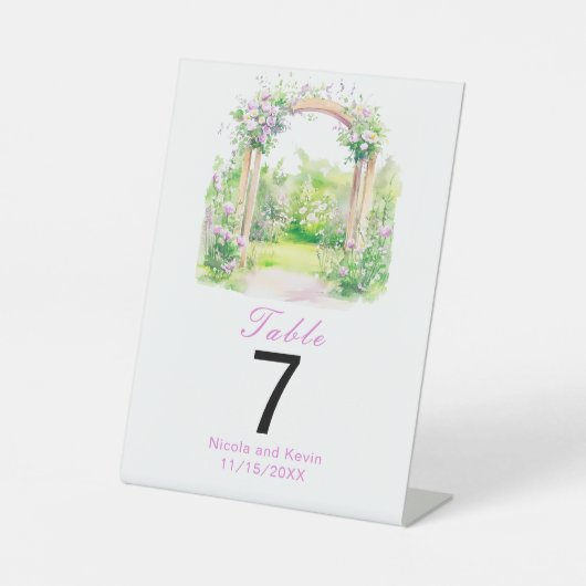Signe De Table Arche de mariage florale de printemps (Recto)