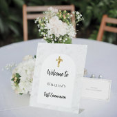 Signe De Table Arche en marbre Première communion bienvenue