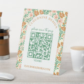 Signe De Table Arche Florale Rose Vert SCAN POUR PAYER CODE QR (In SItu)