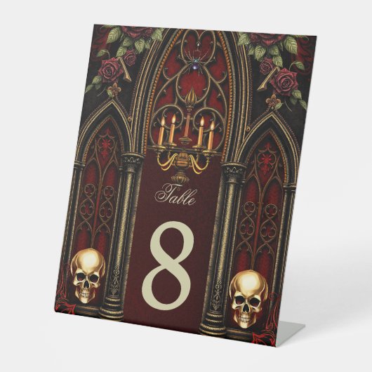 Signe De Table Arche gothique aux crânes. (Recto)