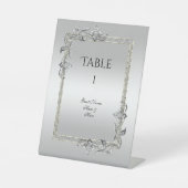 Signe De Table Argent Gem & Parties scintillant 25e anniversaire  (Recto)