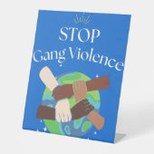 Signe De Table Arrêter la violence des gangs mains liées (Recto)