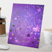 Signe De Table Arrière - plan de feuille violet avec étoiles (In SItu)