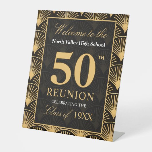Signe De Table Art Deco Class of 1976 50th Reunion Pedestal Sign (Recto)