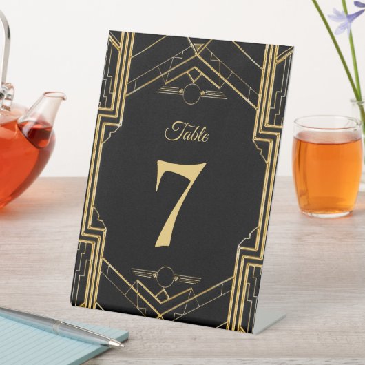 Signe De Table Art Déco Gatsby Mariage Numéro de table (In SItu)