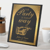 Signe De Table Art Déco Noir et or La fête est ainsi (In SItu)