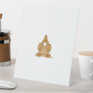 Signe De Table Art Floral Paisley ・ Décor Boho Orange