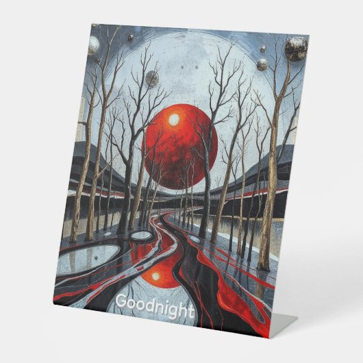 Signe De Table Art minimaliste Abstrait Sunset Landscape (Recto)