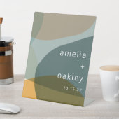 Signe De Table Art moderne Abstrait Vert Sage Turquoise Personnal (In SItu)