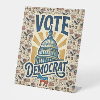 Signe De Table Art populaire patriotique américain vintage Vote D