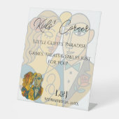 Signe De Table Artistic Moderne Silhouette Mariage Coin Enfants (Recto)