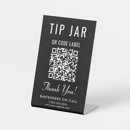 Signe De Table Astuce Jar QR Code noir Tablette (Recto)
