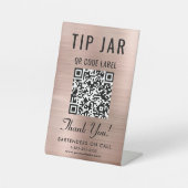 Signe De Table Astuce Jar QR Code Rose Gold Tablett (Recto)