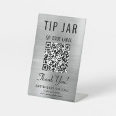 Signe De Table Astuce Jar QR Code Tablett Argent (Recto)