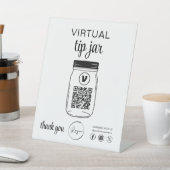 Signe De Table Astuce virtuelle Jar QR Code Logo Blanc (In SItu)