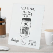 Signe De Table Astuce virtuelle Jar QR Code Logo Blanc (In SItu)