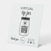 Signe De Table Astuce virtuelle Jar QR Code Logo Blanc (Recto)