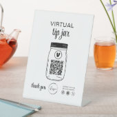 Signe De Table Astuce virtuelle Jar QR Code Logo Blanc (In SItu)