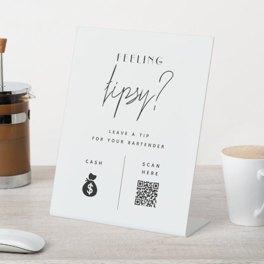 Signe De Table Astuce votre barman QR Code Sign (In SItu)