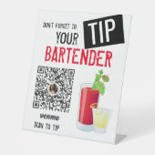 Signe De Table Astuce votre serveur barman Venmo Sign (Recto)