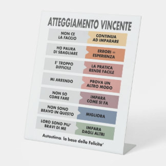 Signe De Table Atteggiamento Vincente