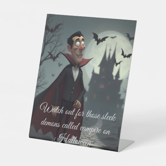Signe De Table Attention à ces vampires élégants (Recto)