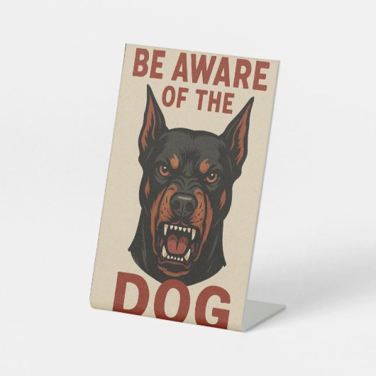 Signe De Table Attention au Chien (Recto)