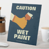 Signe De Table Attention Peinture humide Retro santé et sécurité (In SItu)