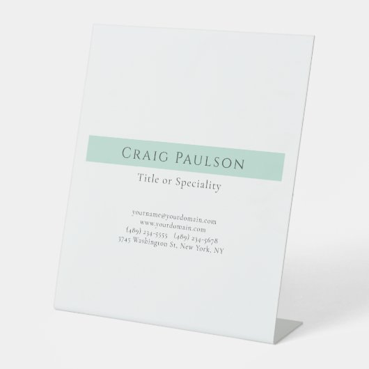 Signe De Table Attrayant Simple Clair Professionnel Moderne (Recto)