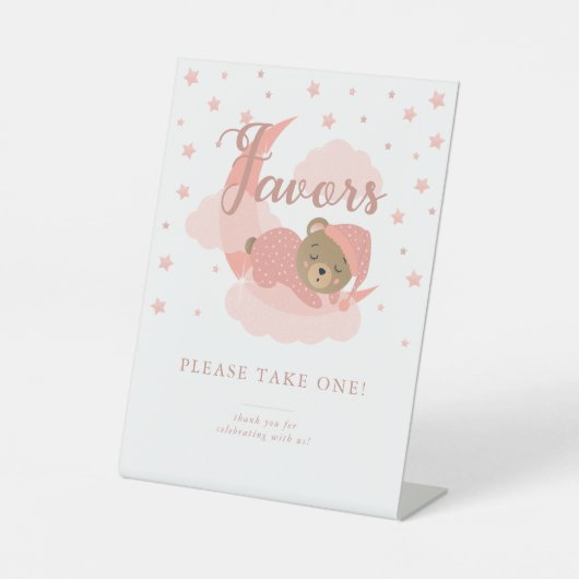 Signe De Table Au-Dessus De La Lune Les Faveurs De L'Ours Dormir  (Recto)