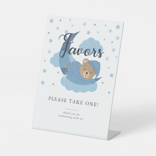 Signe De Table Au-Dessus De La Lune Les Faveurs De L'Ours Dormir  (Recto)