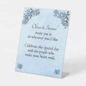 Signe De Table Aucun siège Graphique 2 - Mariage Peony bleu - (Recto)