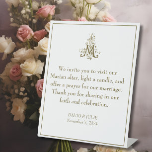 Signe De Table Autel de prière élégant en or Marie pour mariage c