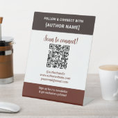 Signe De Table Author QR Code Follow & Connect Book Event Display (In SItu)