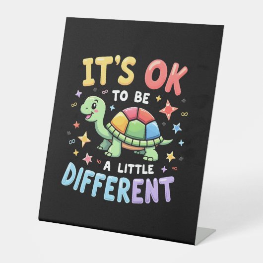 Signe De Table Autism Awareness It's Ok To Be A Little Different (Recto)