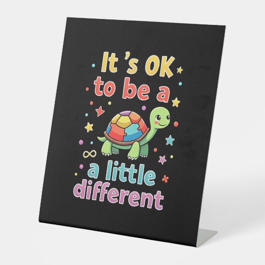 Signe De Table Autism Awareness It's Ok To Be A Little Different  (Recto)
