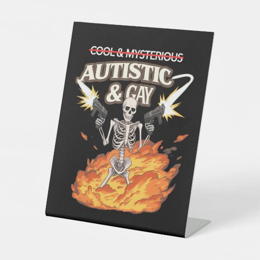 Signe De Table Autistique et Squelette Gay Sensibilisation sur l' (Recto)
