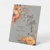 Signe De Table Automne aquarelle Rustique Floral Mariage Tabletop (Recto)