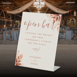 Signe De Table Automne Automne Rustique Floral Open Bar